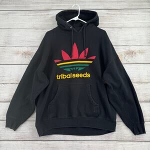Tribal Seeds Logo Hoodie Sweatshirt Mens XXL Black Red Yellow Green